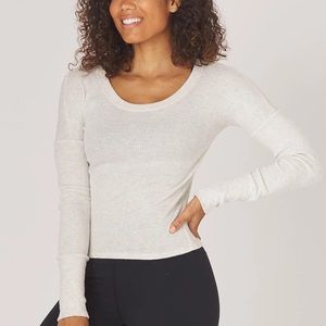 Glyder oatmeal soft rib long sleeve top